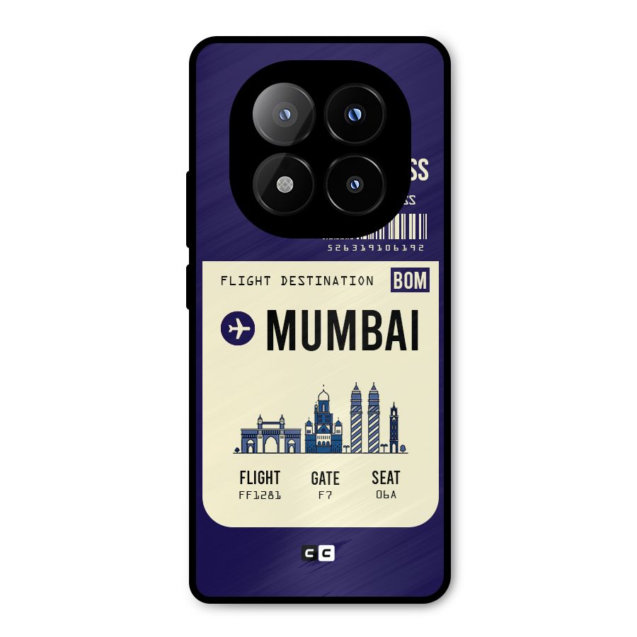 Mumbai Boarding Pass Metal Back Case for Redmi Note 14 Pro Plus 5G