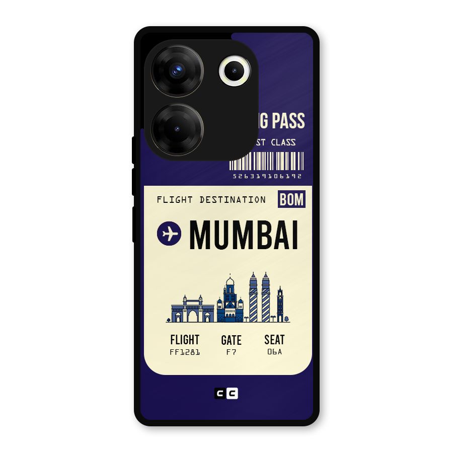 Mumbai Boarding Pass Metal Back Case for Tecno Camon 20