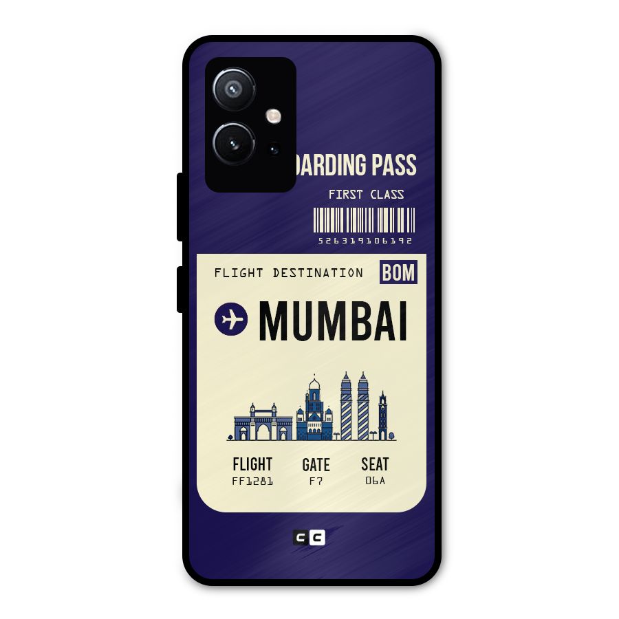 Mumbai Boarding Pass Metal Back Case for Vivo T1 5G