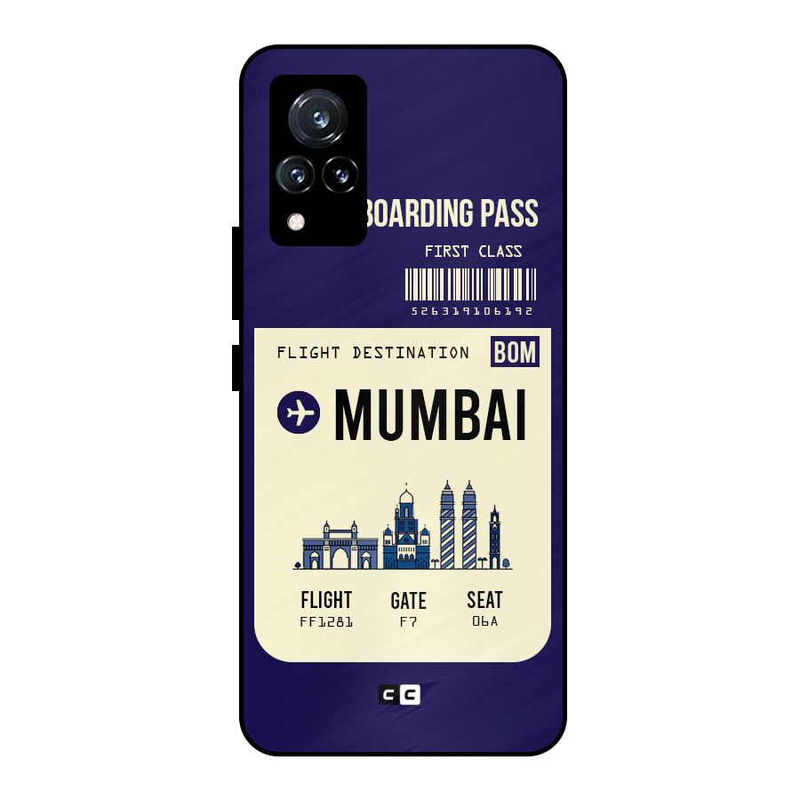 Mumbai Boarding Pass Metal Back Case for Vivo V21 5G