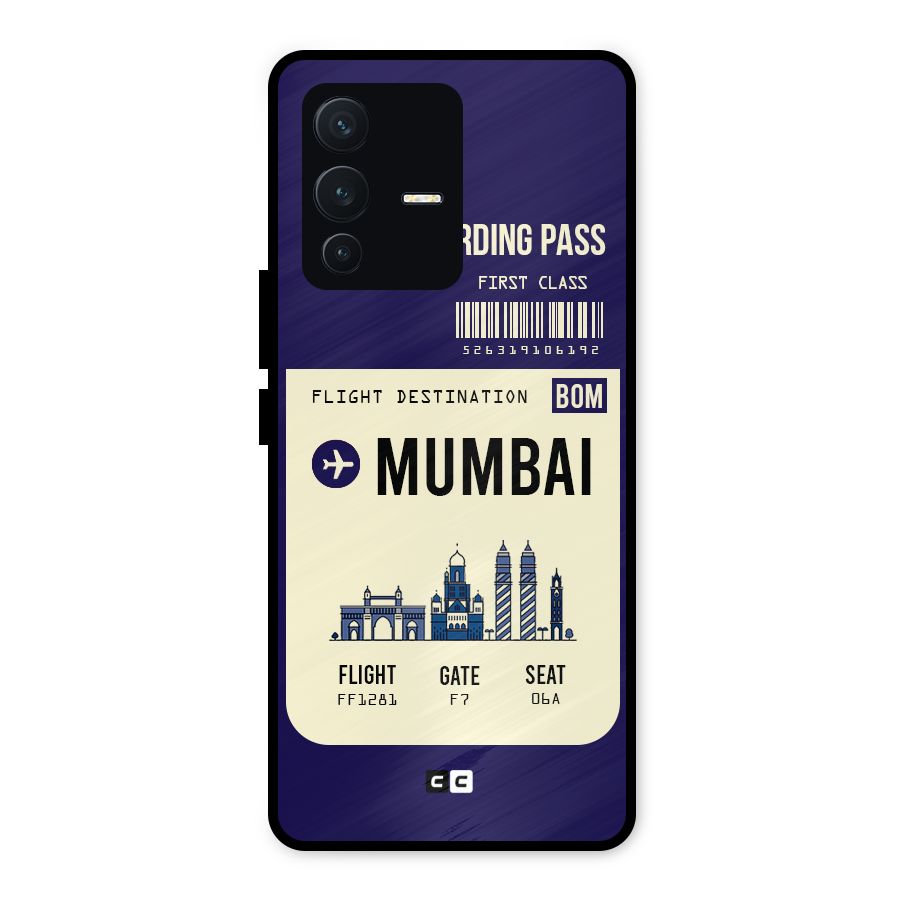 Mumbai Boarding Pass Metal Back Case for Vivo V23 5G