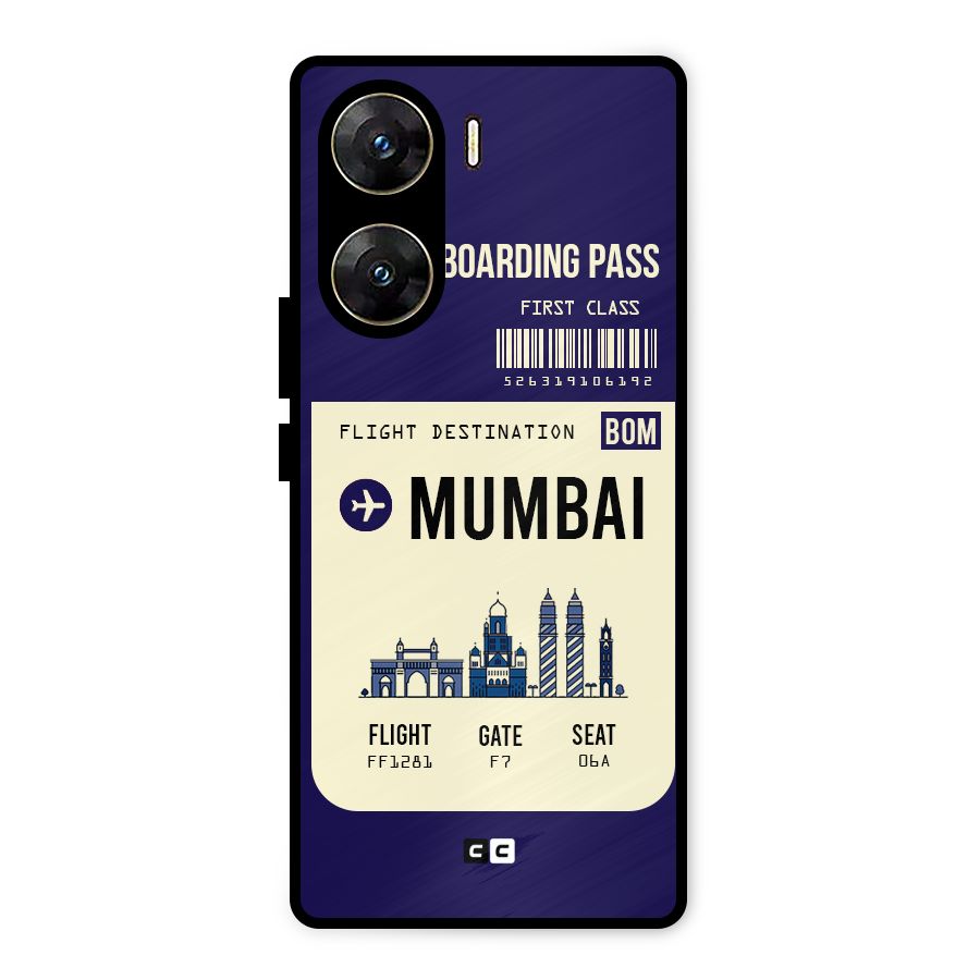 Mumbai Boarding Pass Metal Back Case for Vivo V29e