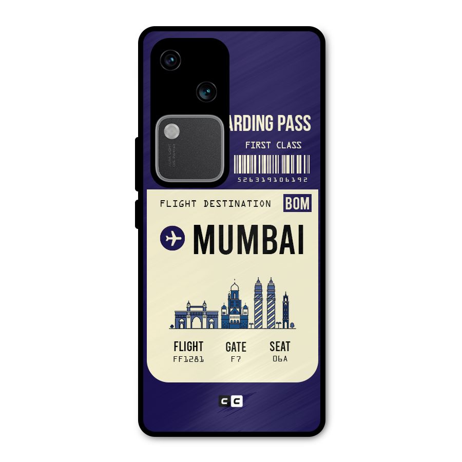 Mumbai Boarding Pass Metal Back Case for Vivo V30