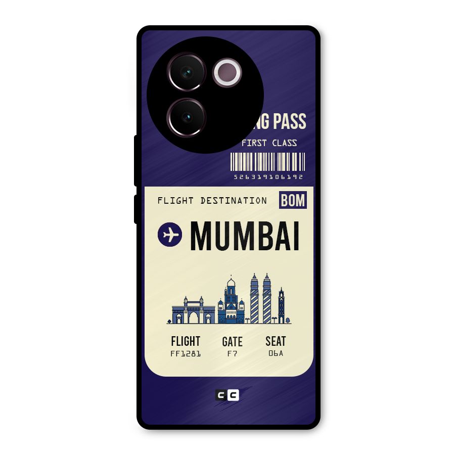 Mumbai Boarding Pass Metal Back Case for Vivo V30e