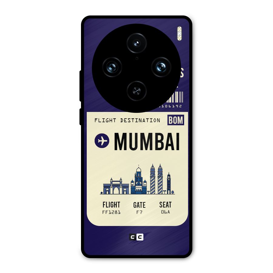 Mumbai Boarding Pass Metal Back Case for Vivo X100 Pro