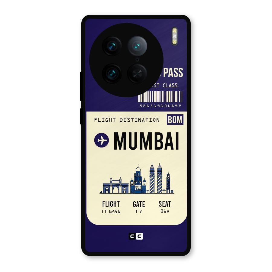 Mumbai Boarding Pass Metal Back Case for Vivo X90 Pro