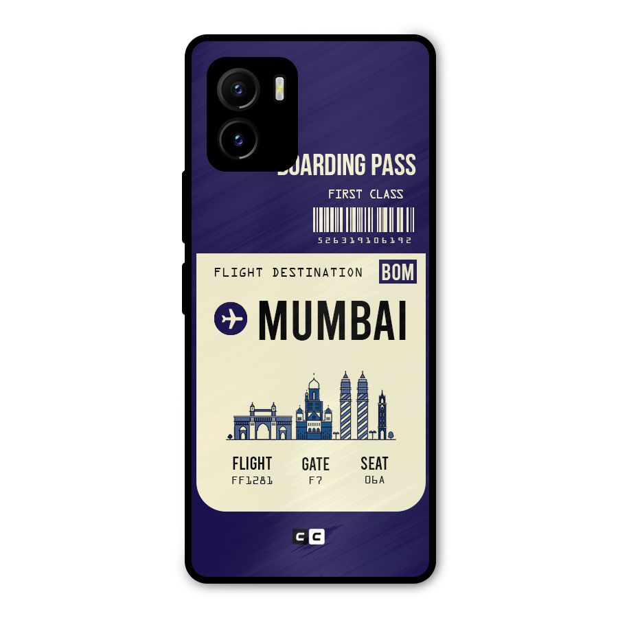 Mumbai Boarding Pass Metal Back Case for Vivo Y15s