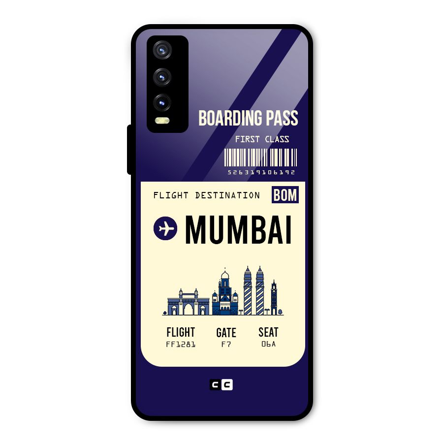 Mumbai Boarding Pass Metal Back Case for Vivo Y20g
