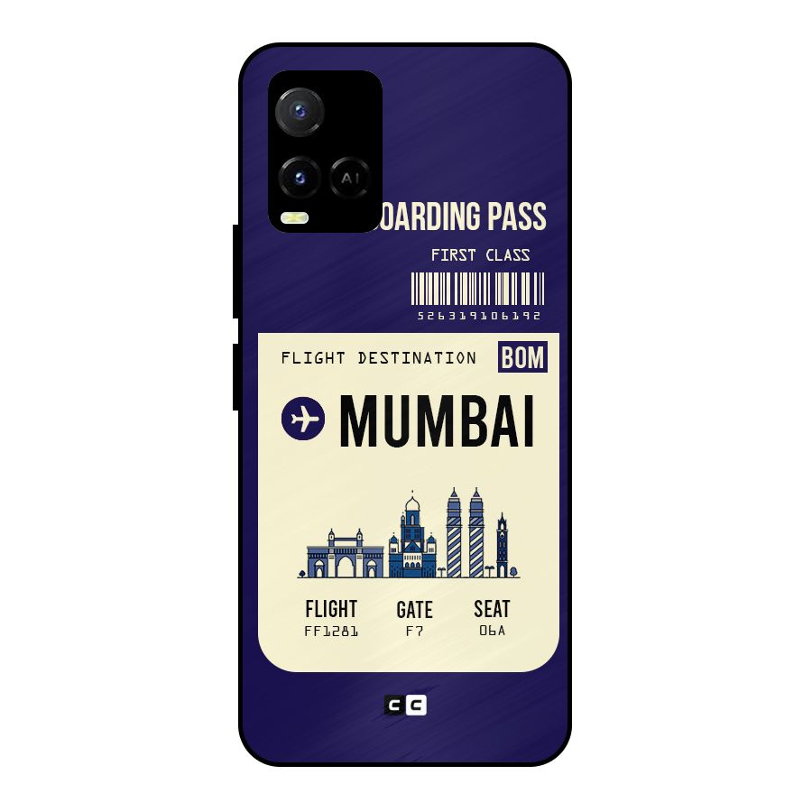 Mumbai Boarding Pass Metal Back Case for Vivo Y21A
