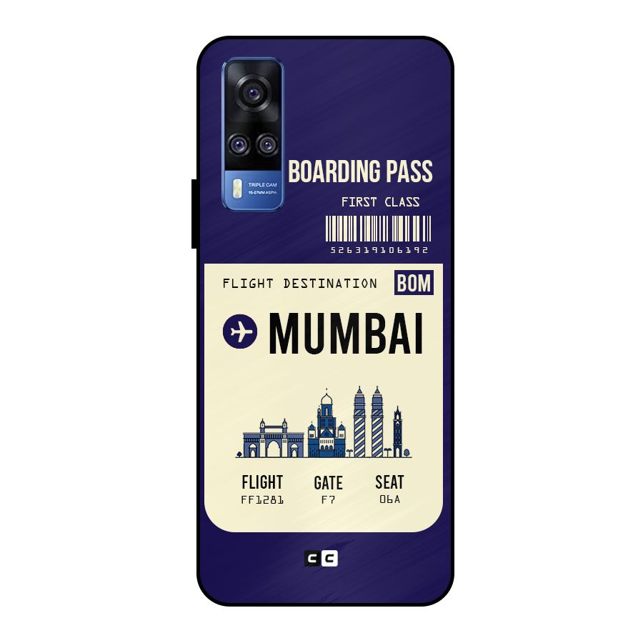 Mumbai Boarding Pass Metal Back Case for Vivo Y51