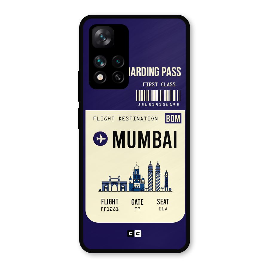 Mumbai Boarding Pass Metal Back Case for Xiaomi 11i Hypercharge 5G