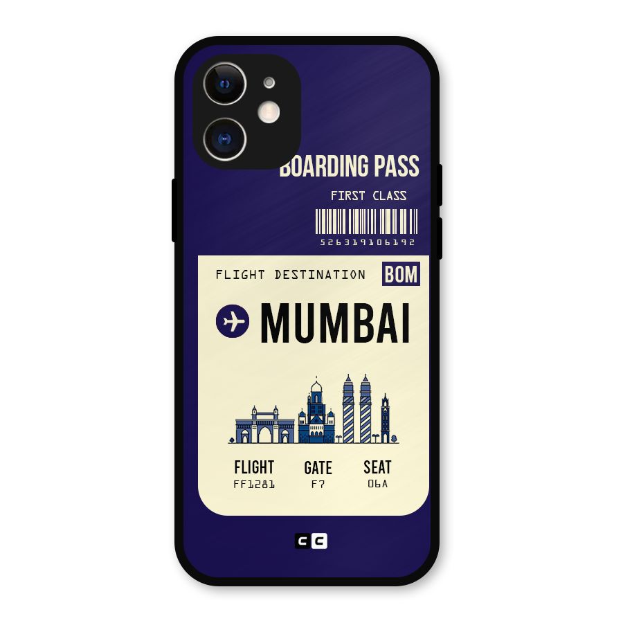 Mumbai Boarding Pass Metal Back Case for iPhone 12