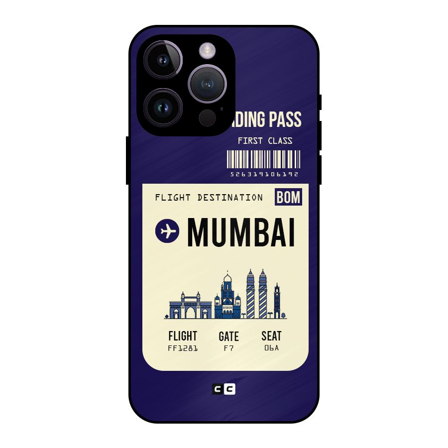 Mumbai Boarding Pass Metal Back Case for iPhone 14 Pro Max