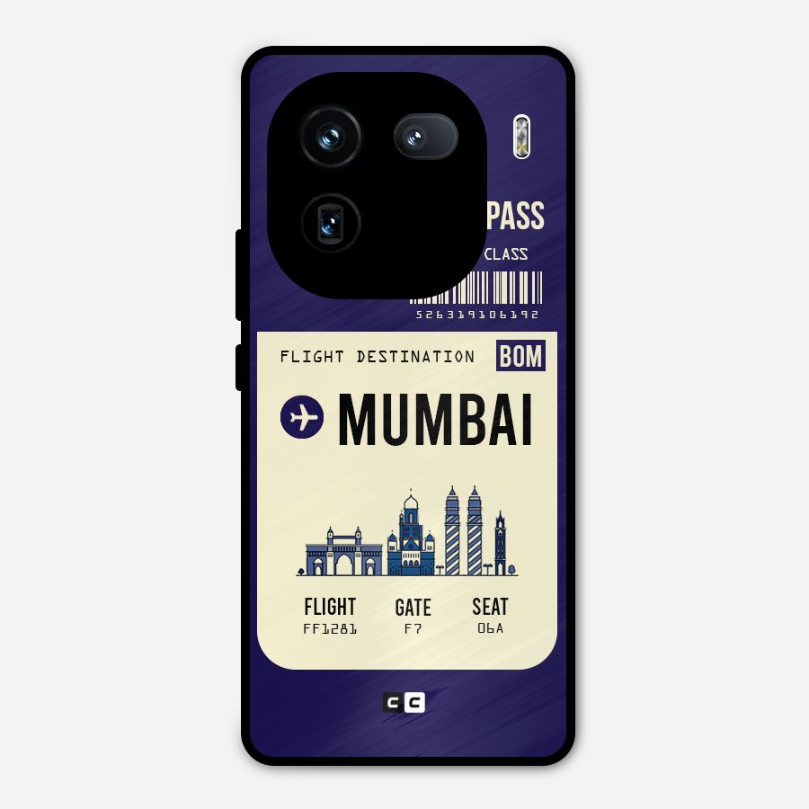 Mumbai Boarding Pass Metal Back Case for iQOO 12