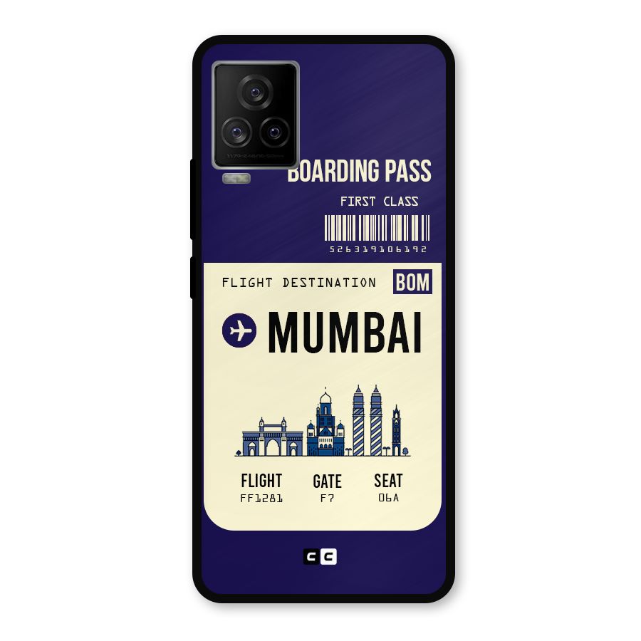 Mumbai Boarding Pass Metal Back Case for iQOO 7 Legend 5G
