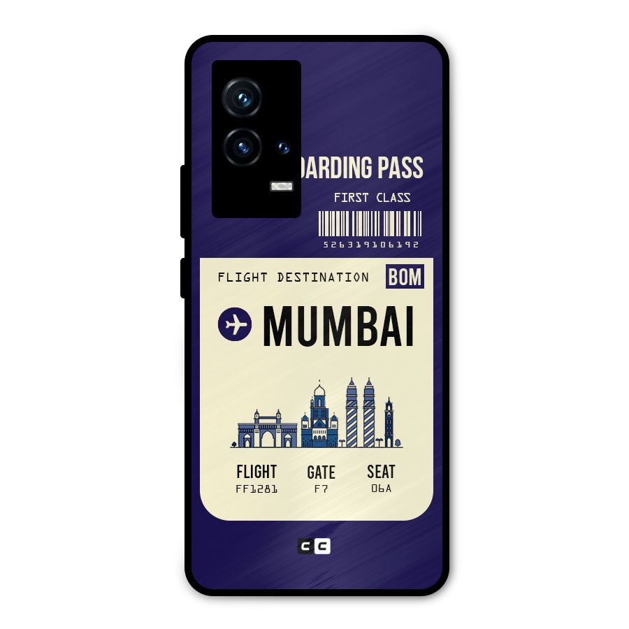 Mumbai Boarding Pass Metal Back Case for iQOO 9 5G