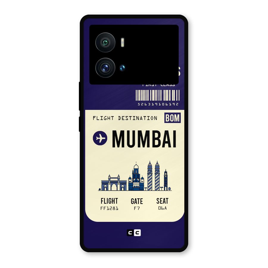 Mumbai Boarding Pass Metal Back Case for iQOO 9 Pro