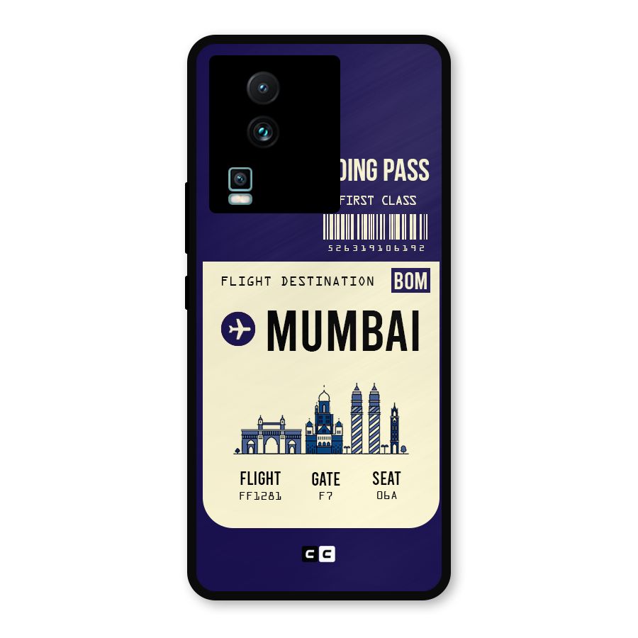 Mumbai Boarding Pass Metal Back Case for iQOO Neo 7