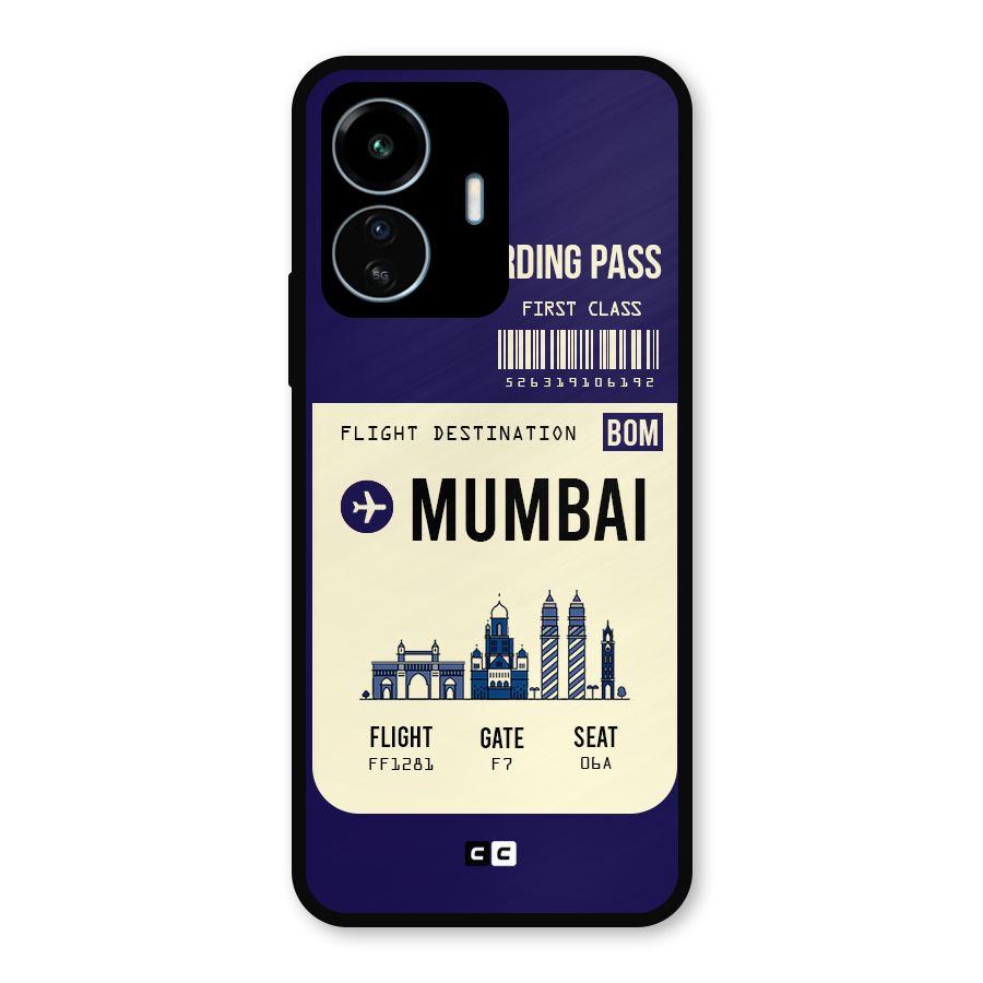 Mumbai Boarding Pass Metal Back Case for vivo iQOO Z6 Lite 5G