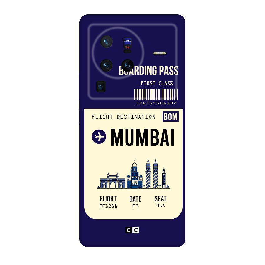 Mumbai Boarding Pass Original Polycarbonate Back Case for Vivo X80