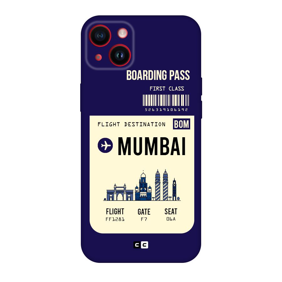 Mumbai Boarding Pass Original Polycarbonate Back Case for iPhone 14 Plus