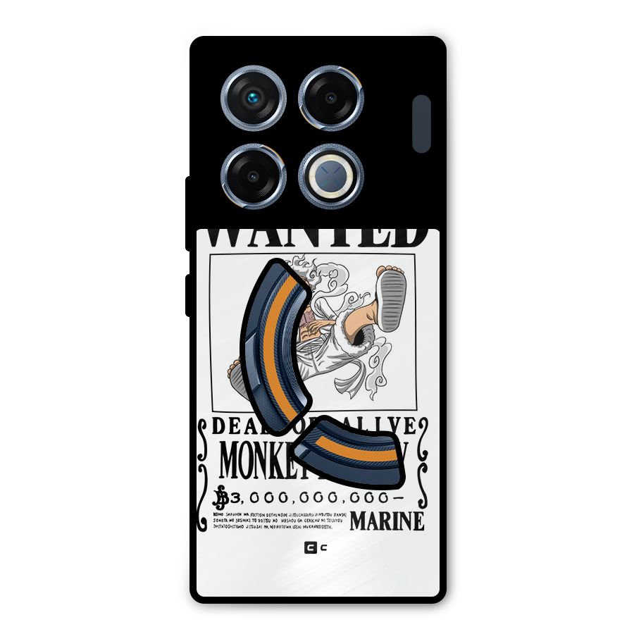 Munkey D Luffy Wanted  Metal Back Case for Infinix GT 20 Pro