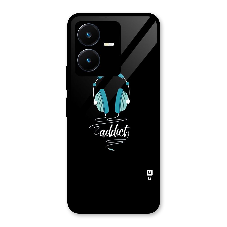Music Addict Glass Back Case for Vivo Y22s