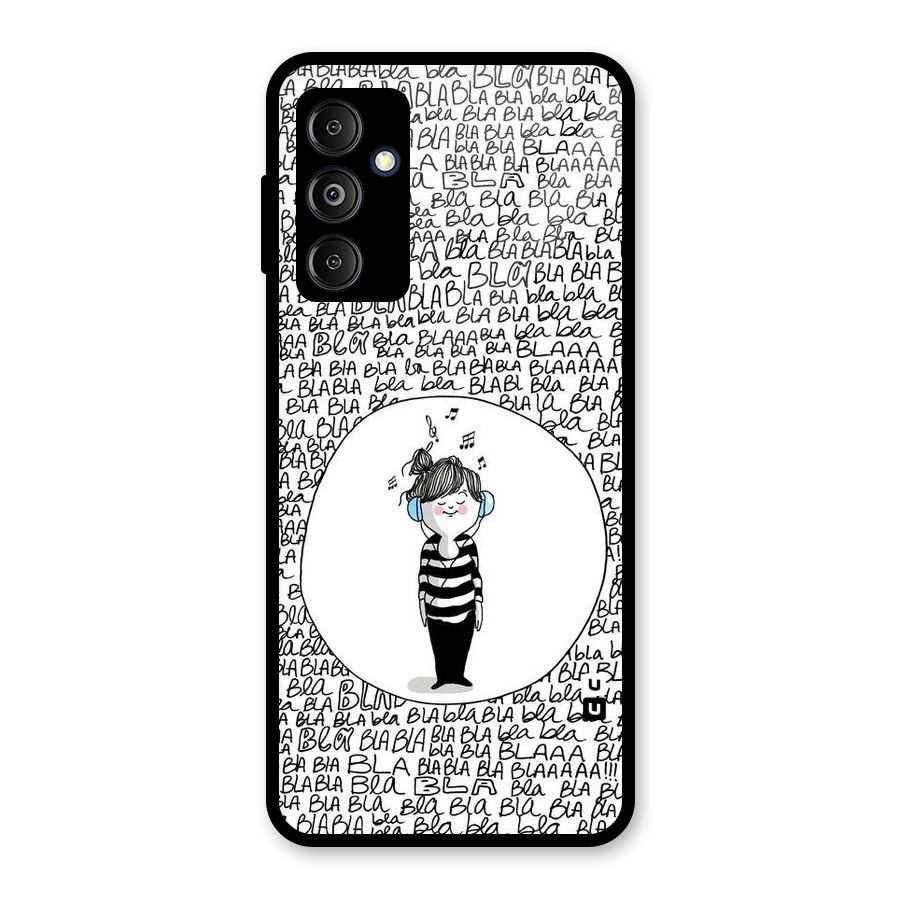 Music And Bla Bla Glass Back Case for Galaxy M14 5G