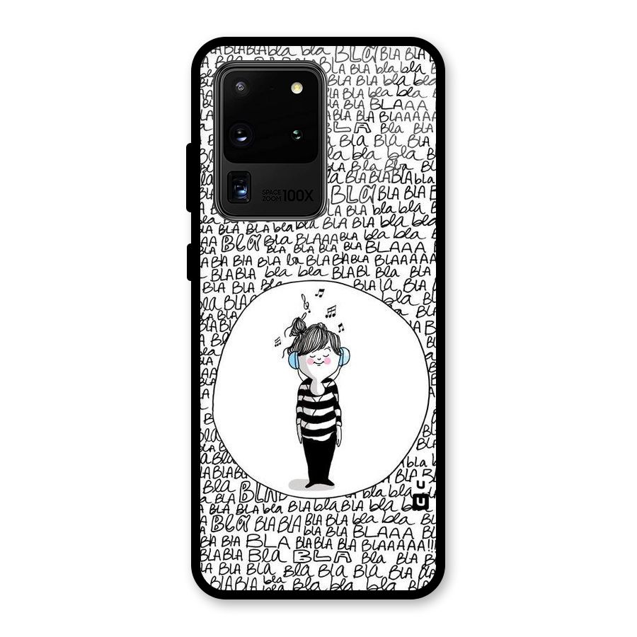 Music And Bla Bla Glass Back Case for Galaxy S20 Ultra