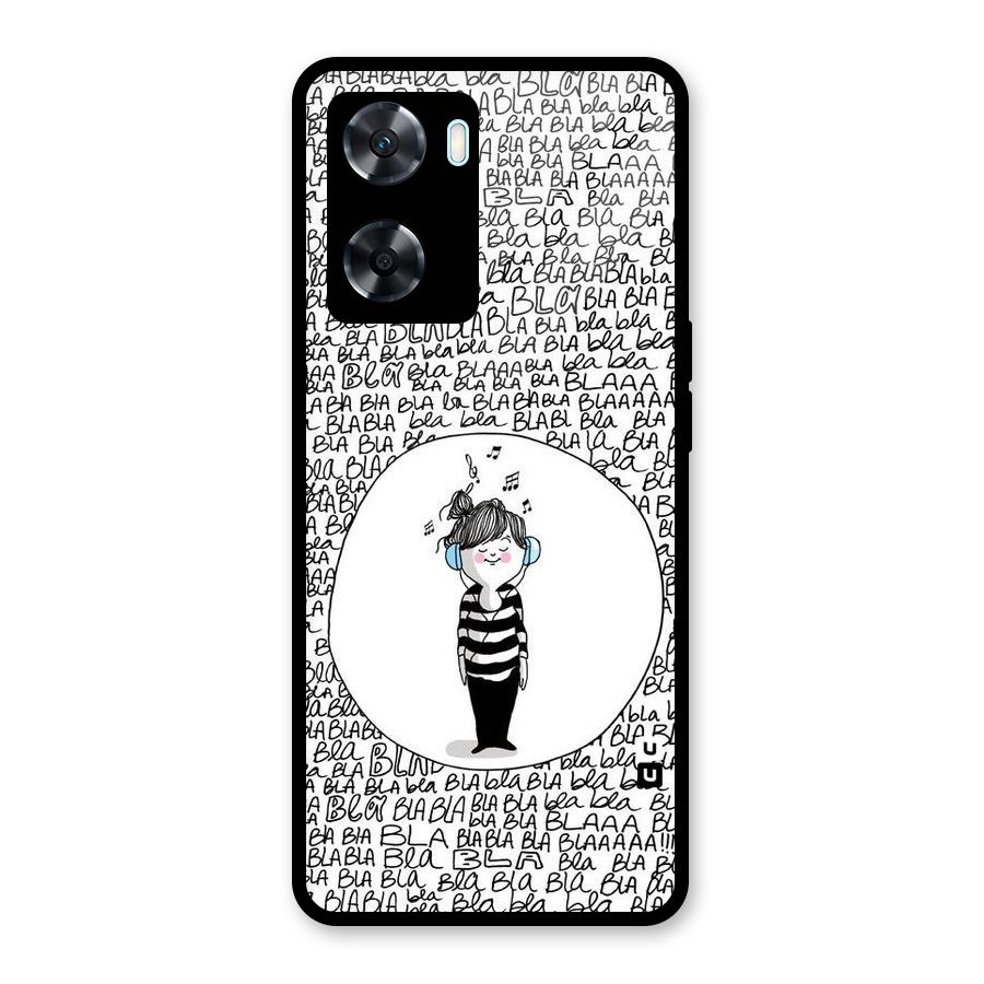 Music And Bla Bla Glass Back Case for Oppo A77s