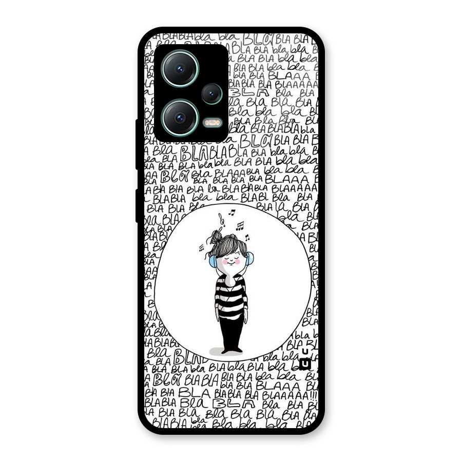 Music And Bla Bla Glass Back Case for Poco X5