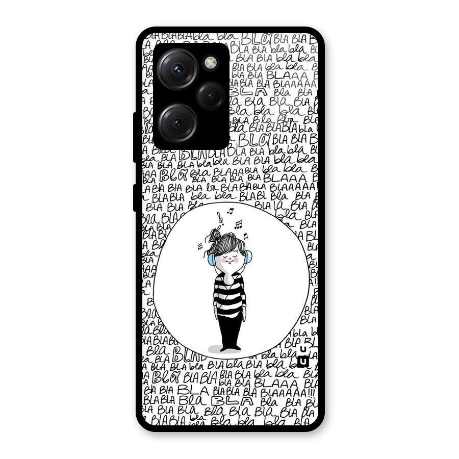 Music And Bla Bla Glass Back Case for Poco X5 Pro