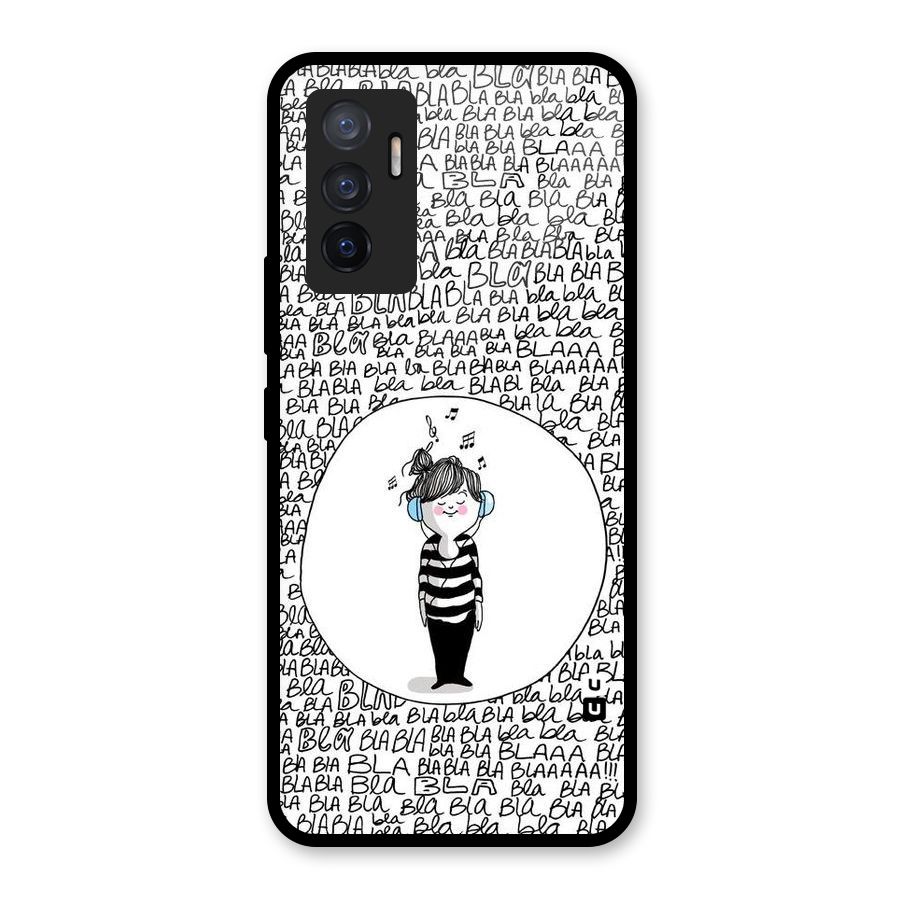 Music And Bla Bla Glass Back Case for Vivo V23e