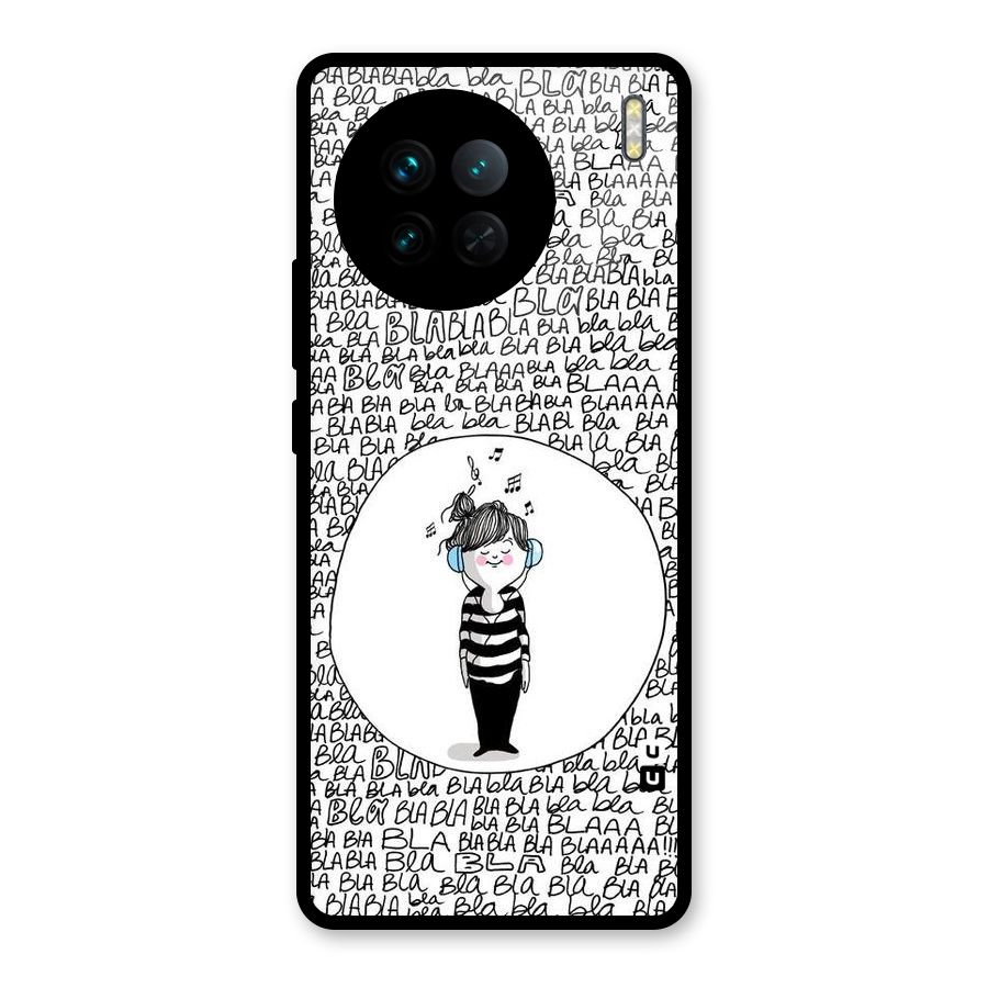 Music And Bla Bla Glass Back Case for Vivo X90