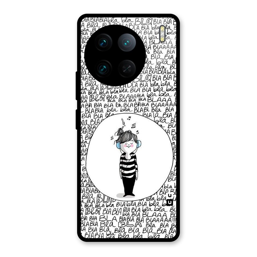 Music And Bla Bla Glass Back Case for Vivo X90 Pro