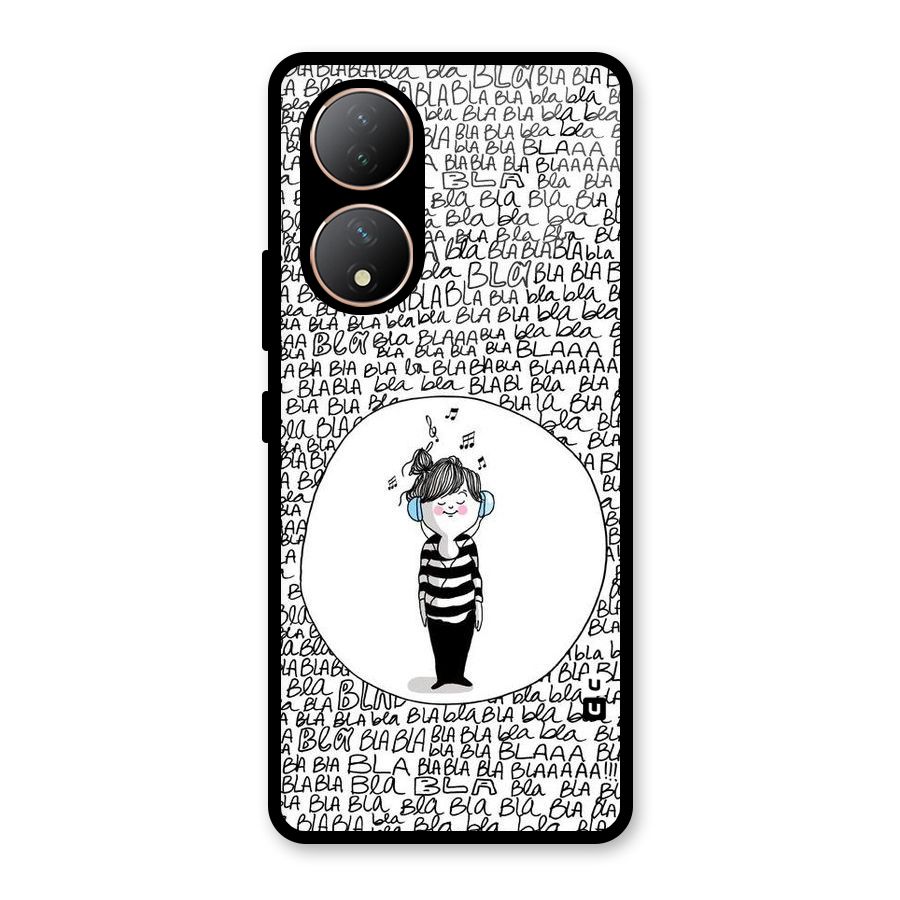 Music And Bla Bla Glass Back Case for Vivo Y100A