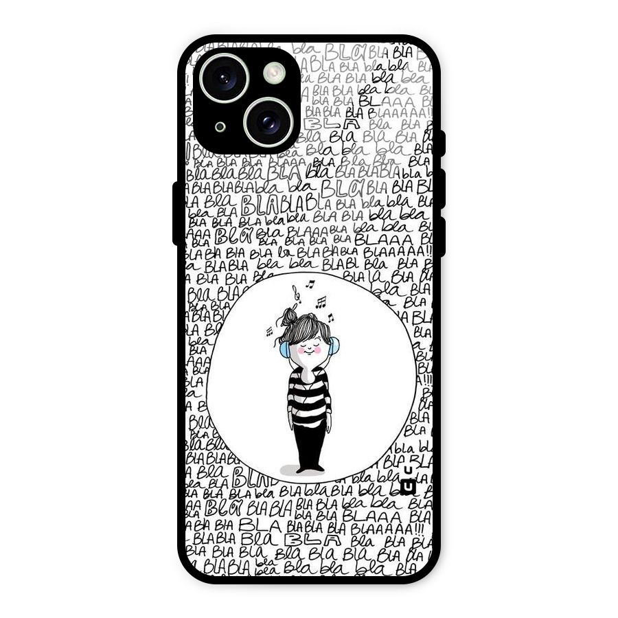 Music And Bla Bla Glass Back Case for iPhone 15 Plus