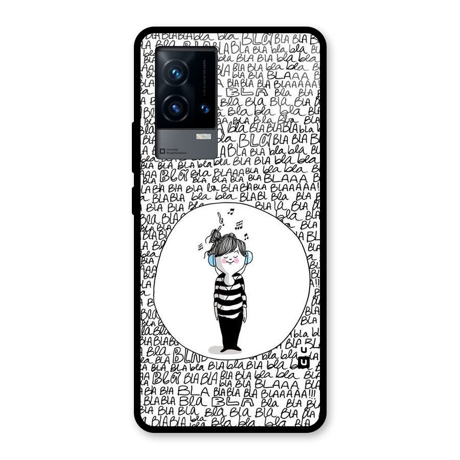 Music And Bla Bla Glass Back Case for iQOO 9 5G