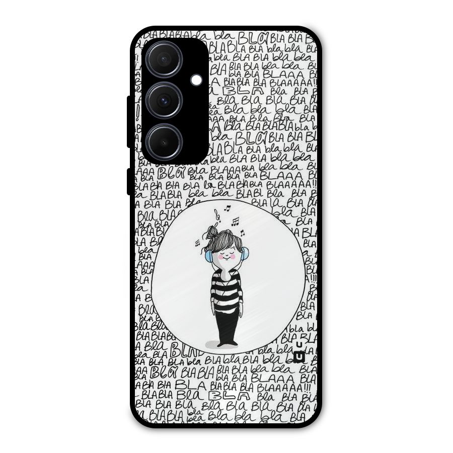 Music And Bla Bla Metal Back Case for Galaxy A35