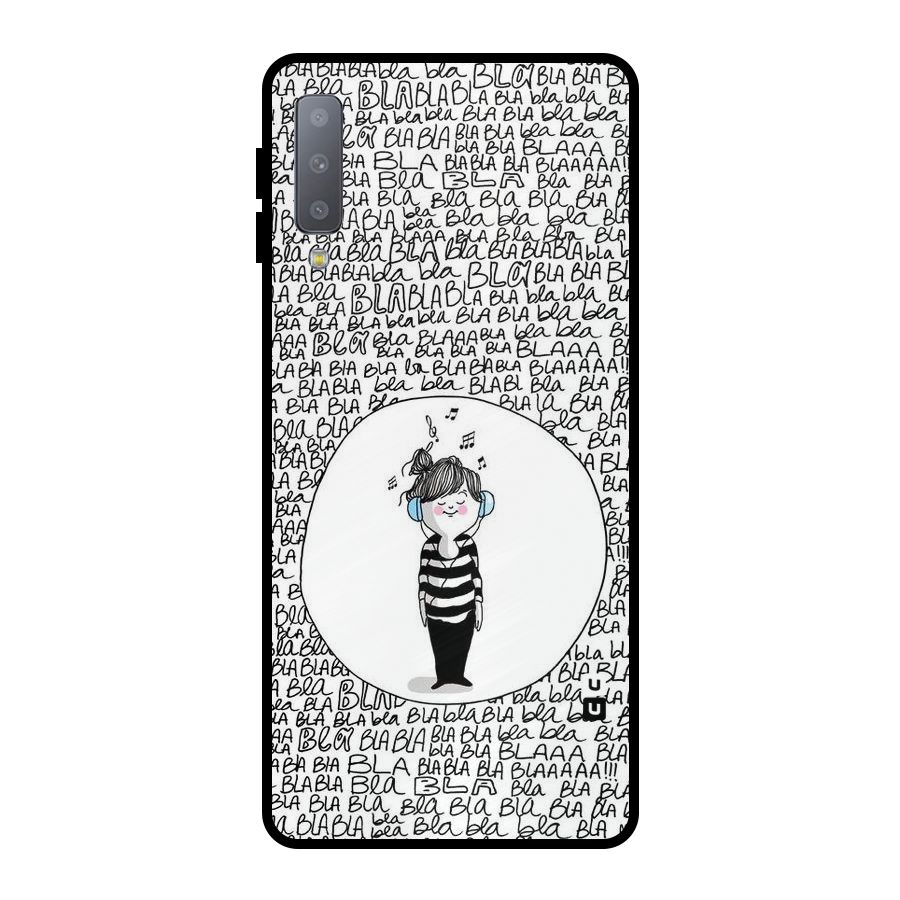Music And Bla Bla Metal Back Case for Galaxy A7 (2018)