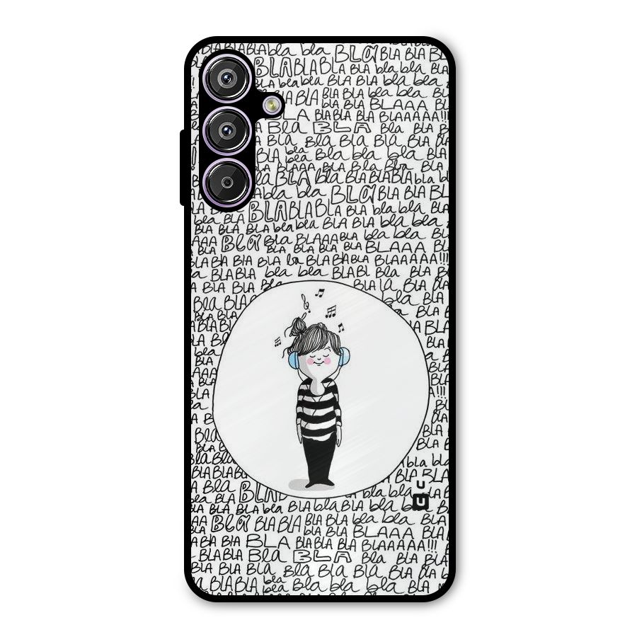 Music And Bla Bla Metal Back Case for Galaxy M15
