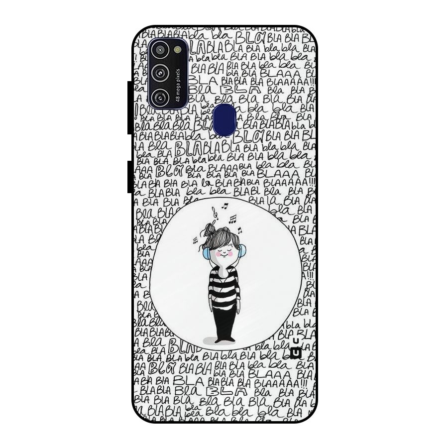 Music And Bla Bla Metal Back Case for Galaxy M21