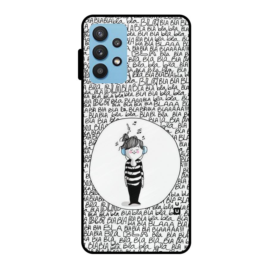 Music And Bla Bla Metal Back Case for Galaxy M32 5G