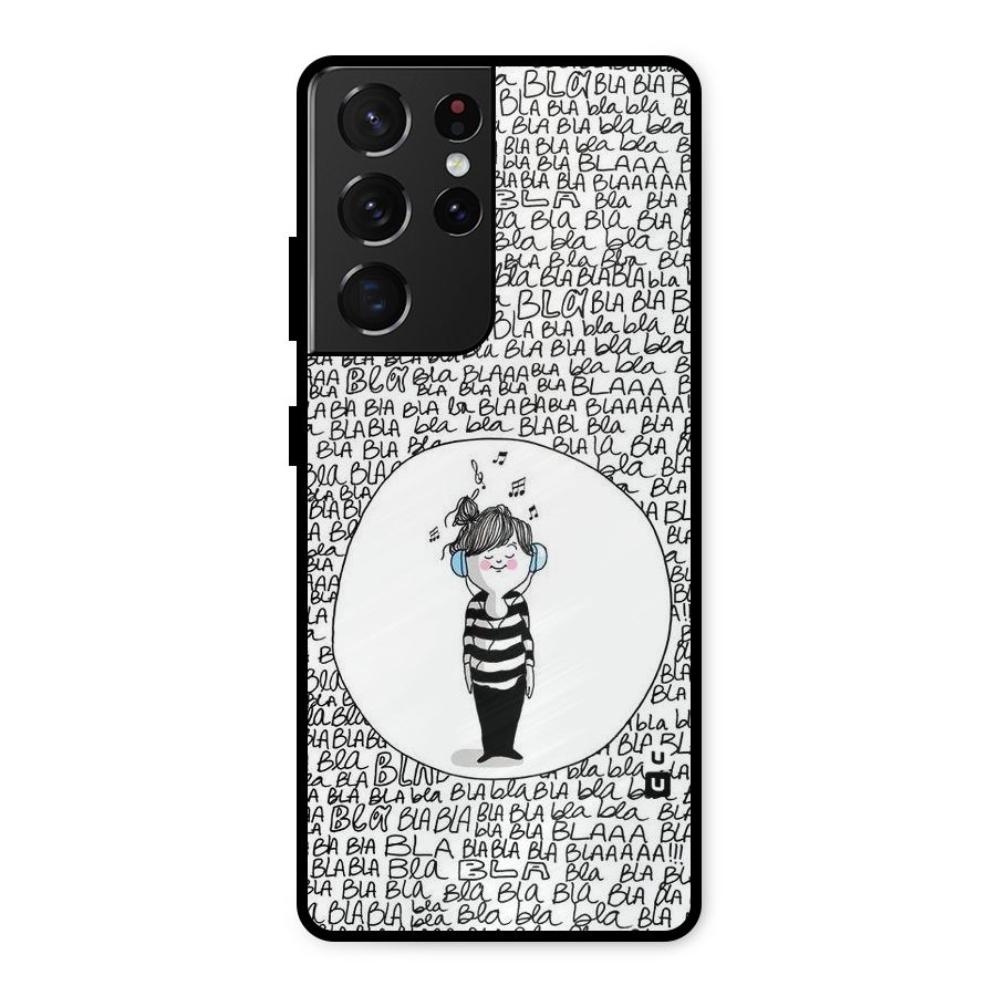 Music And Bla Bla Metal Back Case for Galaxy S21 Ultra 5G