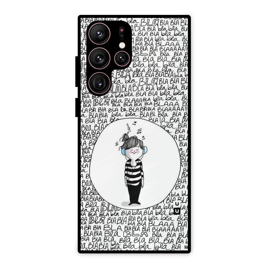 Music And Bla Bla Metal Back Case for Galaxy S22 Ultra 5G