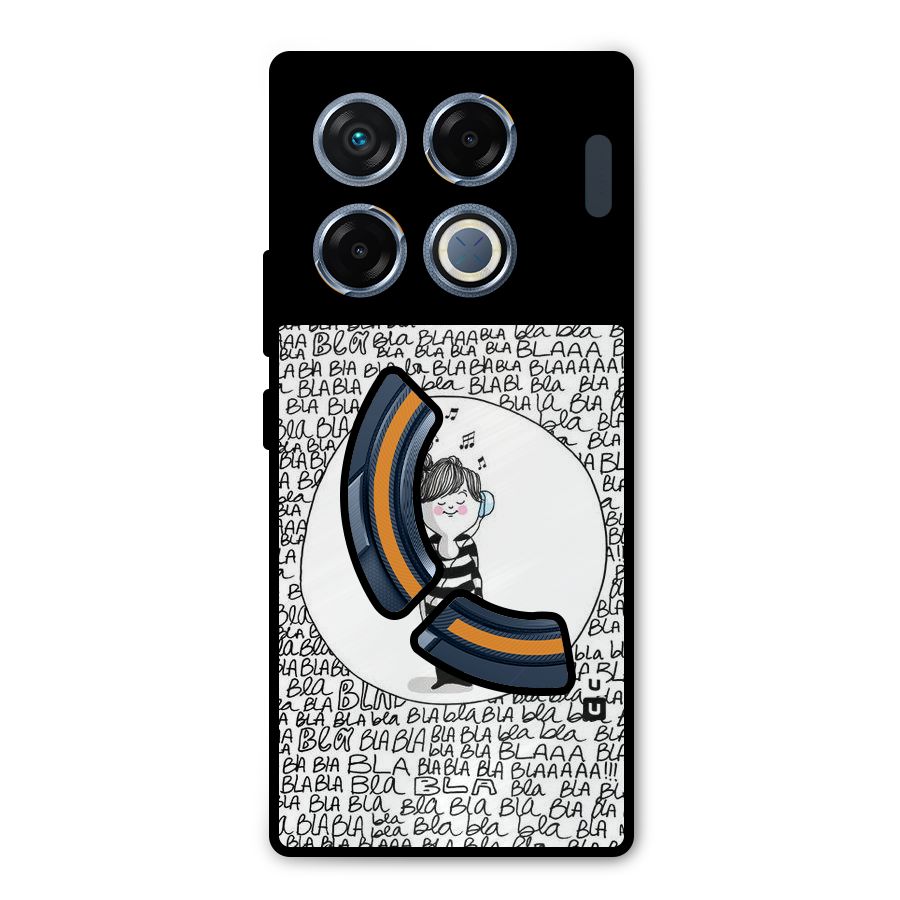 Music And Bla Bla Metal Back Case for Infinix GT 20 Pro