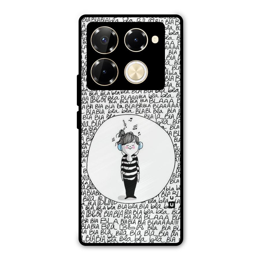 Music And Bla Bla Metal Back Case for Infinix Note 40 Pro