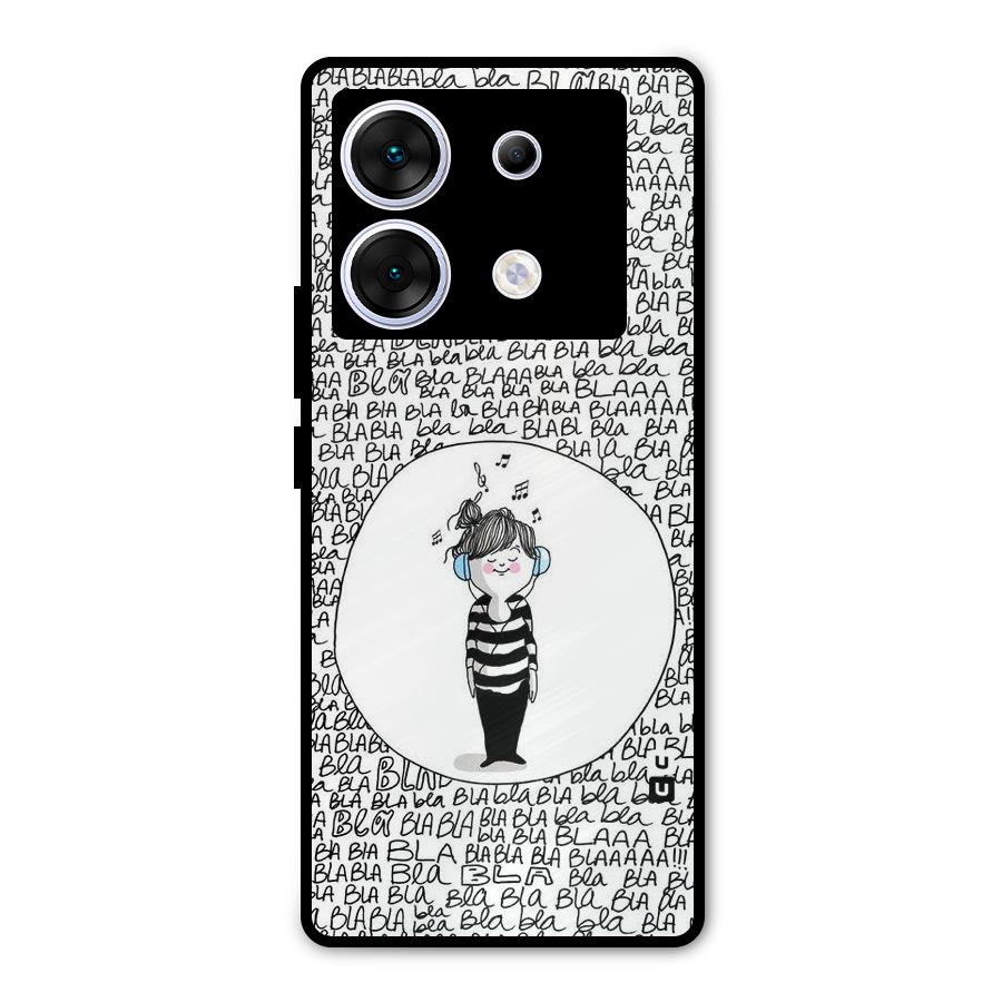 Music And Bla Bla Metal Back Case for Infinix Zero 30 5G