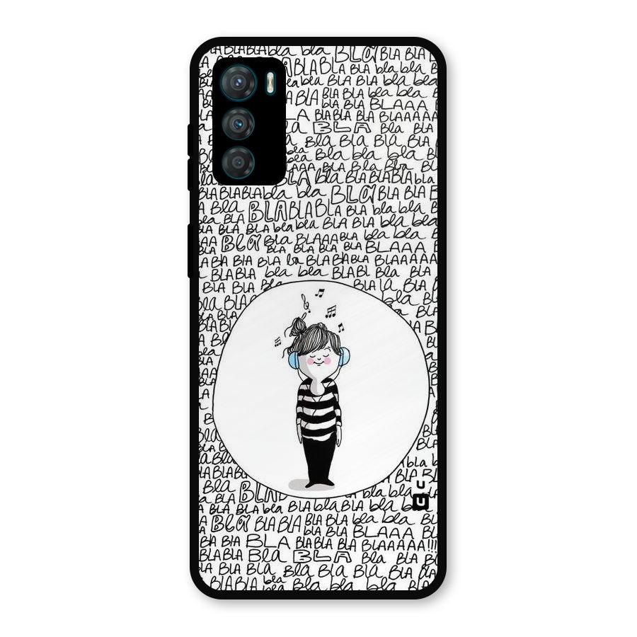 Music And Bla Bla Metal Back Case for Moto G42
