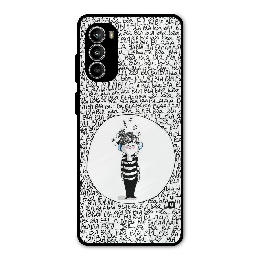 Music And Bla Bla Metal Back Case for Moto G52